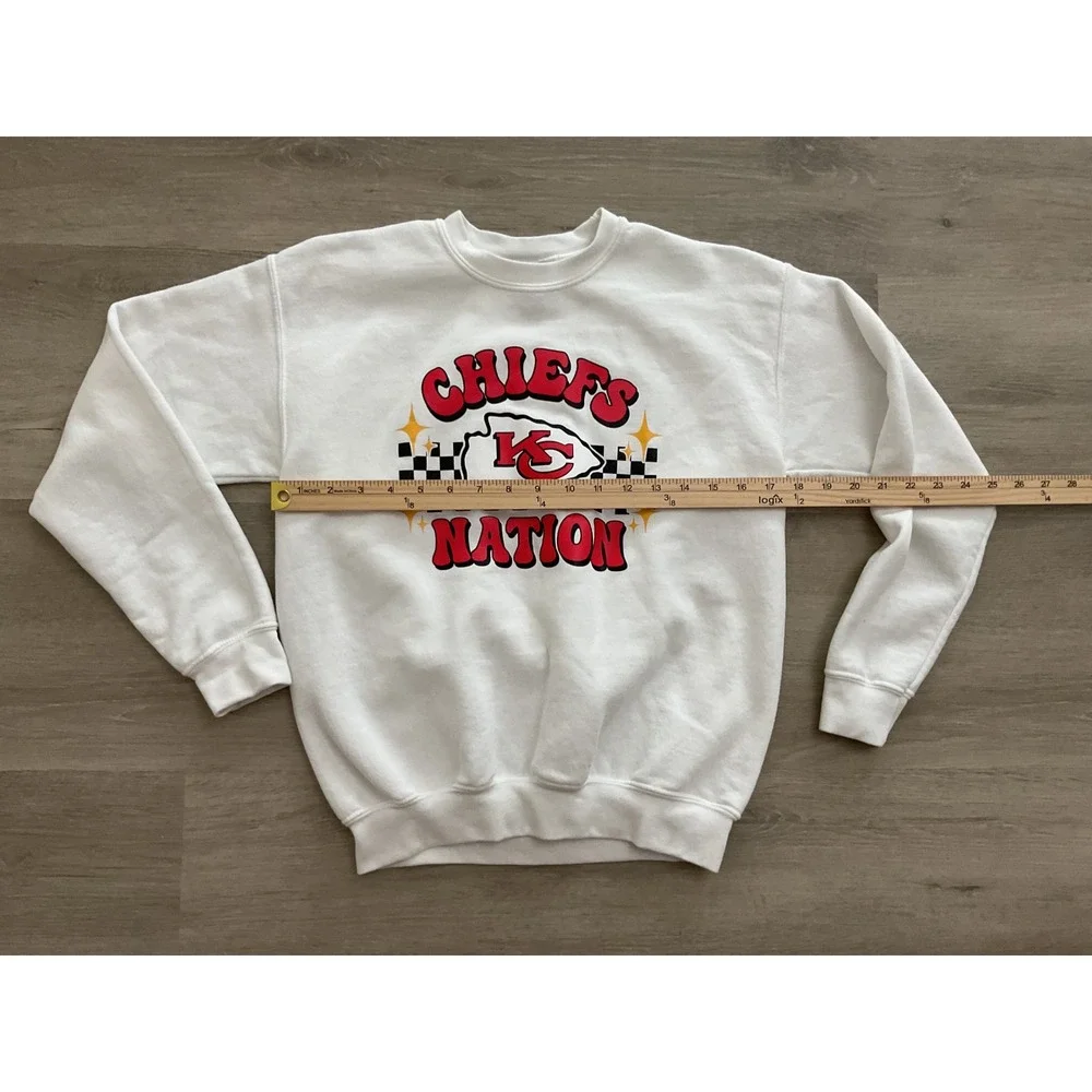 Gildan Kids Kansas City Chiefs Nation White Graphic Pullover Sweatshirt Large‎ L